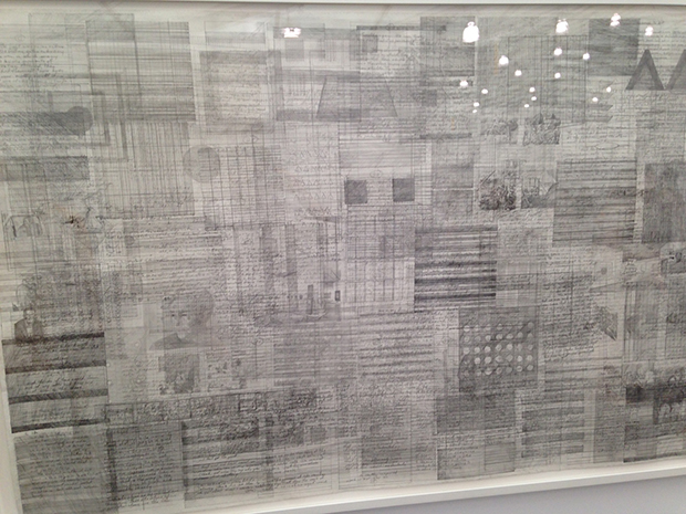 Ciprian Mureşan’s 2014 drawing, Agnes Martin, at Frieze New York