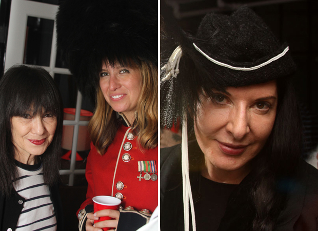 Marina Abramović (right) and art critic and curator Rose Lee Goldberg and fashion designer Misha Nonoo (left)