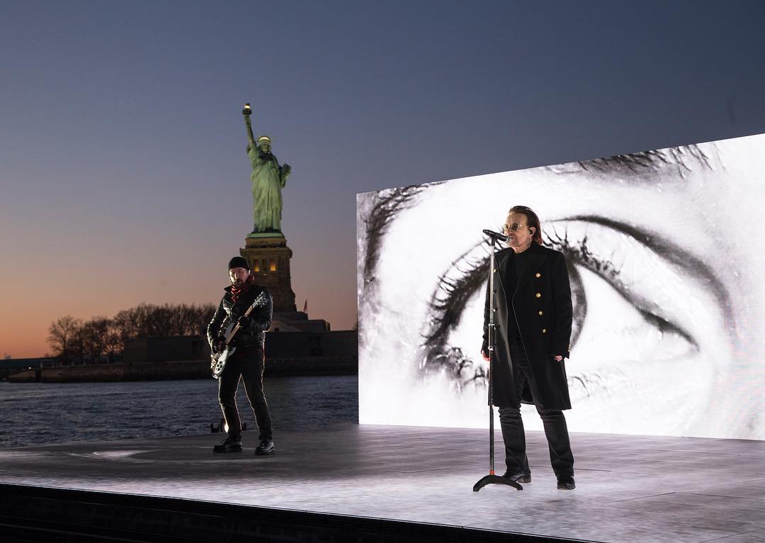 U2's performance for the Grammys. Image courtesy of U2's Instagram