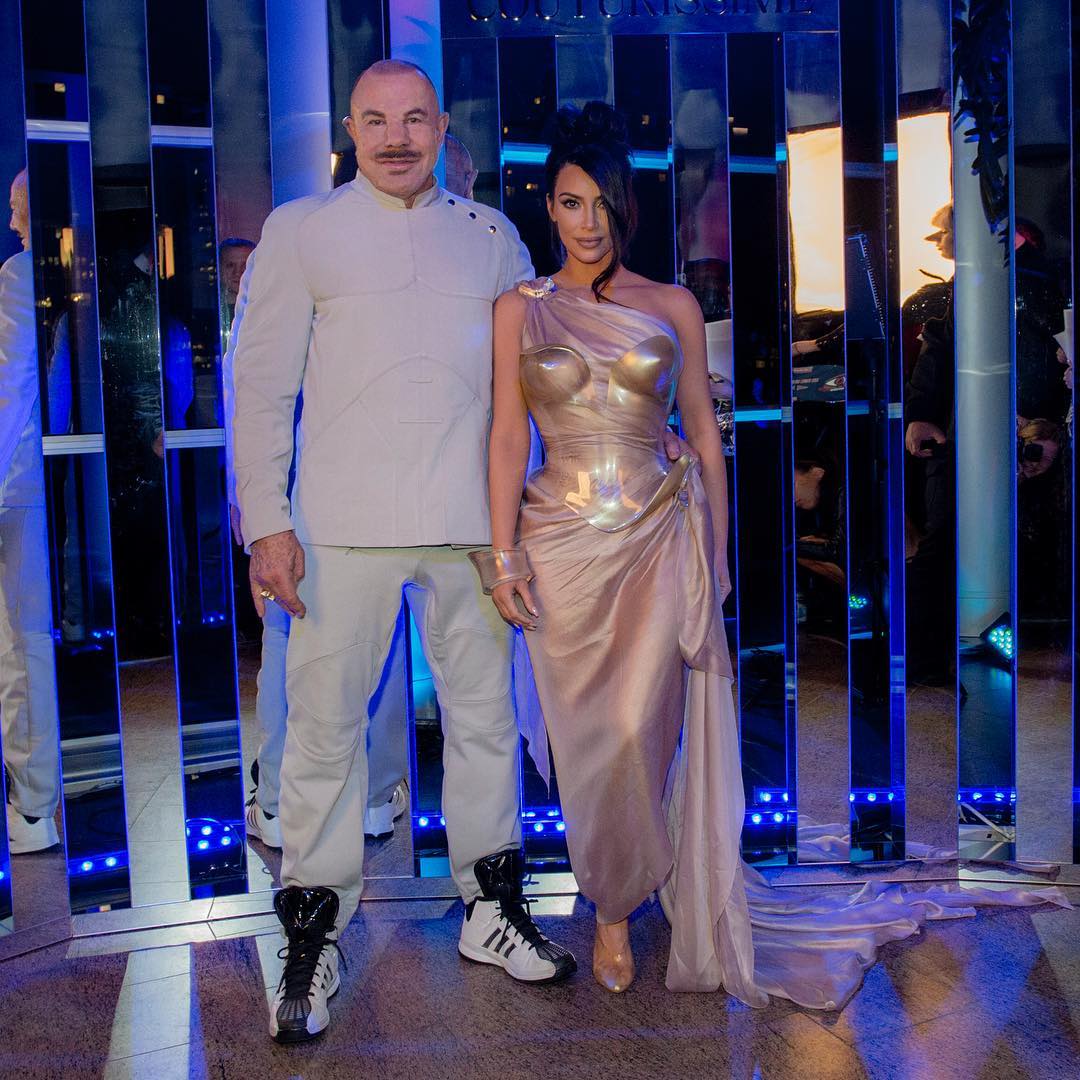 Thierry Mugler and Kim Kardashian at the opening of Thierry Mugler: Couturissime in Montreal