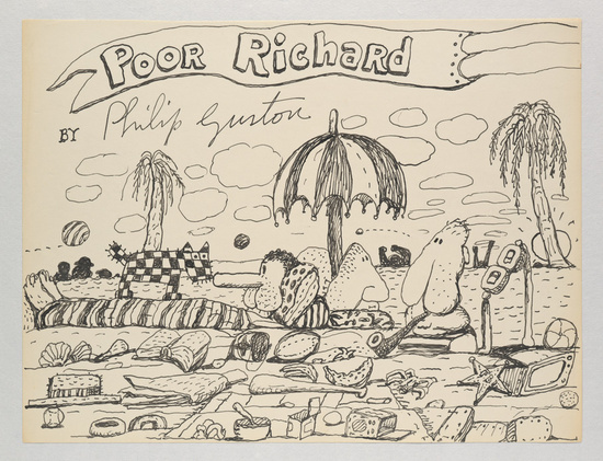 Untitled (Poor Richard) (1971) by Philip Guston. Image courtesy of Hauser & Wirth