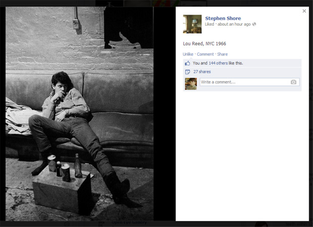 Stephen Shore's Facebook shares, earlier today